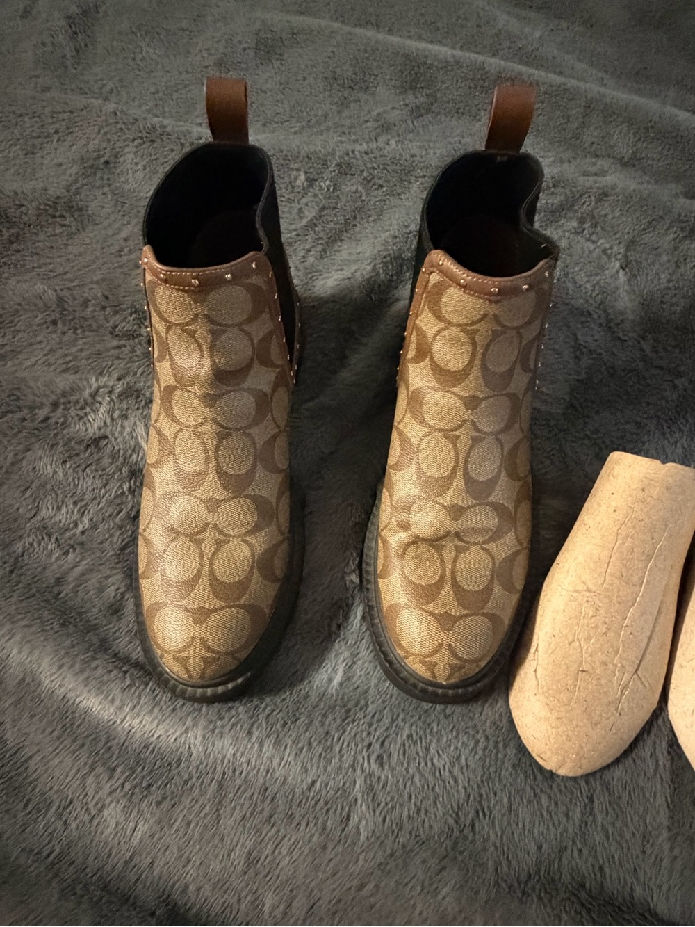 Coach Brown Signature Chelsea Heeled Boots
